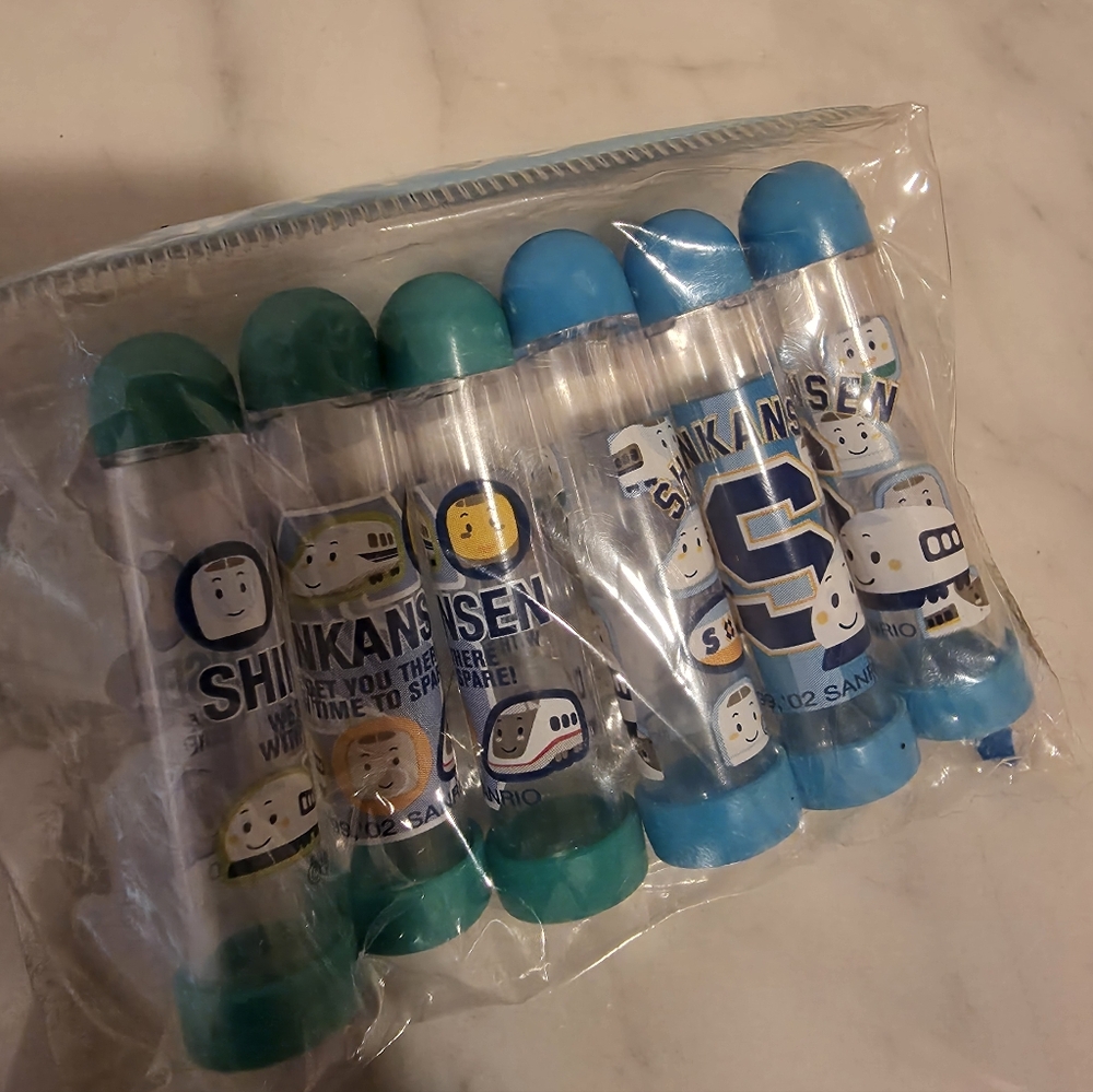 Vintage Sanrio Shinkansen (Japanese Bullet Train) Pencil Toppers In Package